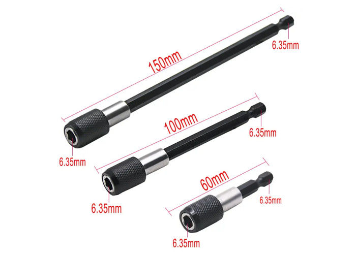 1/4 de polegada cabeça extensão Rod Batch Ferramenta de fenda magnética transferência rápida alavanca auto-bloqueio extensão Rod 150mm ferramentas manuais