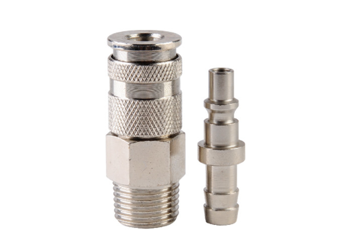 ARO210 Acoplamentos rápidos pneumáticos ¥ 1250 L/min, 35 bar, conectores de desligamento de aço revestido com zinco